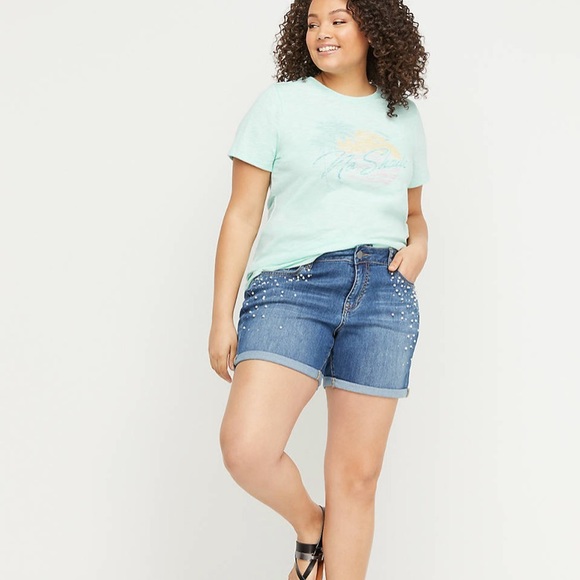 lane bryant jean shorts